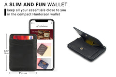 Hunterson RFID Magic Wallet Leder met Muntvak - Zwart