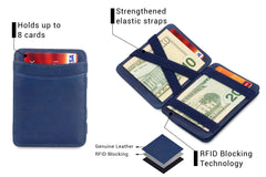 Hunterson RFID Magic Wallet Leder met Muntvak - Blauw