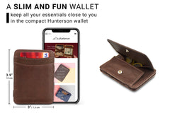 Hunterson RFID Magic Wallet Leder met Muntvak - Bruin