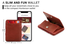 Hunterson RFID Magic Wallet Leder met Muntvak - Bordeaux