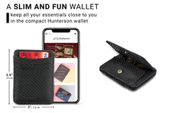 Hunterson RFID Magic Wallet Leder met Muntvak - Carbon