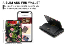 Hunterson RFID Magic Wallet Leder met Muntvak - Flamingo