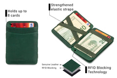 Hunterson RFID Magic Wallet Leder met Muntvak - Groen