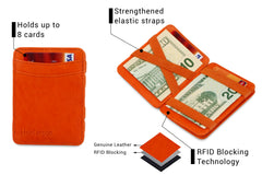Hunterson RFID Magic Wallet Leder met Muntvak - Oranje
