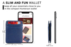 Hunterson RFID Magic Wallet Leder - Blauw