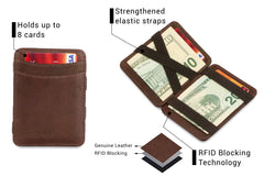 Hunterson RFID Magic Wallet Leder - Bruin