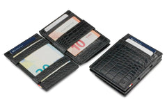 Garzini RFID Magic Wallet met Muntvak Croco - Zwart