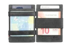 Garzini RFID Magic Wallet Card Sleeve met Muntvak Brushed - Zwart