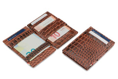 Garzini RFID Magic Wallet Leder ID Venster Croco - Bruin