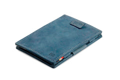 Garzini RFID Magic Wallet Leder Card Sleeves Vintage - Blauw