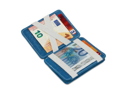 Hunterson RFID Magic Wallet Leder met Muntvak - Azuur-Wit