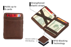 Hunterson RFID Magic Wallet Leder met Muntvak - Bruin