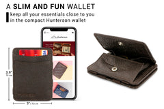 Hunterson Vegan RFID Magic Wallet met Muntvak - Chestnut