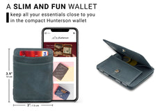 Hunterson RFID Magic Wallet Leder met Muntvak - Grijs