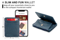 Hunterson Vegan RFID Magic Wallet met Muntvak - Marine