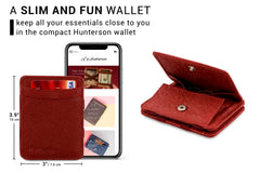 Hunterson Vegan RFID Magic Wallet met Muntvak - Mulberry