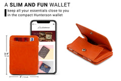 Hunterson RFID Magic Wallet Leder met Muntvak - Oranje