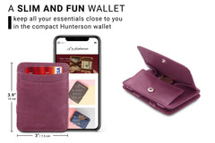 Hunterson RFID Magic Wallet Leder met Muntvak - Paars