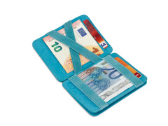 Hunterson RFID Magic Wallet Leder met Muntvak - Turquoise
