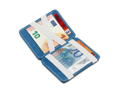 Hunterson RFID Magic Wallet Leder - Azuur-Wit