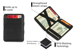 Hunterson RFID Magic Wallet Leder - Zwart