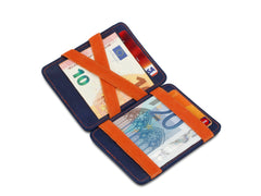 Hunterson RFID Magic Wallet Leder - Blauw-Oranje