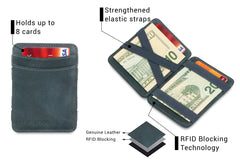 Hunterson RFID Magic Wallet Leder - Grijs