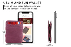 Hunterson RFID Magic Wallet Leder - Paars