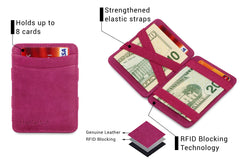 Hunterson RFID Magic Wallet Leder - Framboosroze