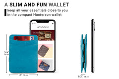 Hunterson RFID Magic Wallet Leder - Turquoise