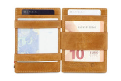 Garzini RFID Magic Wallet met Muntvak Brushed - Cognac
