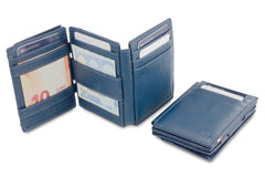 Garzini RFID Magic Wallet met Muntvak Plus Nappa - Blauw
