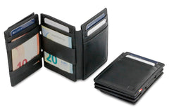 Garzini RFID Magic Wallet met Muntvak Plus Nappa - Zwart