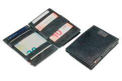 Garzini RFID Magic Wallet Card Sleeve met Muntvak Brushed - Zwart