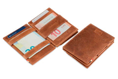 Garzini RFID Magic Wallet Card Sleeve met Muntvak Brushed - Bruin