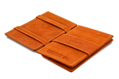 Garzini RFID Magic Wallet Card Sleeve met Muntvak Vintage - Cognac