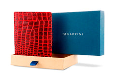 Garzini RFID Magic Wallet Card Sleeve met Muntvak Croco - Rood