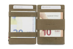 Garzini RFID Magic Wallet Card Sleeve met Muntvak Vintage - Grijs