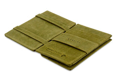 Garzini RFID Magic Wallet Card Sleeve met Muntvak Vintage - Groen
