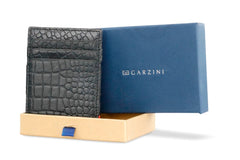 Garzini RFID Magic Wallet Leder Croco - Zwart