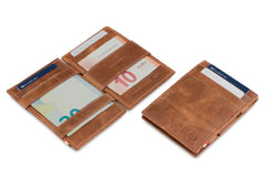 Garzini RFID Magic Wallet Leder ID Venster Brushed - Bruin