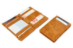 Garzini RFID Magic Wallet Leder ID Venster Brushed - Cognac