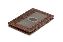 Garzini RFID Magic Wallet Leder ID Venster Croco - Bruin
