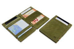 Garzini RFID Magic Wallet Leder ID Venster - Groen