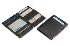 Garzini RFID Magic Wallet Leder ID Venster Nappa - Zwart