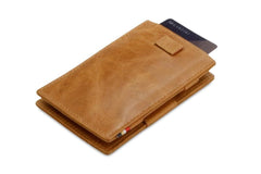 Garzini RFID Magic Wallet Leder Card Sleeves Brushed - Cognac
