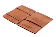 Garzini RFID Magic Wallet Leder Card Sleeves Vintage - Cognac