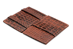 Garzini RFID Magic Wallet Leder Card Sleeves Croco - Bruin