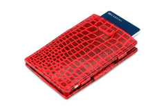 Garzini RFID Magic Wallet Leder Card Sleeves Croco - Rood