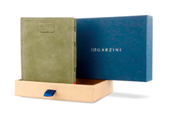 Garzini RFID Magic Wallet Leder Card Sleeves Vintage - Groen